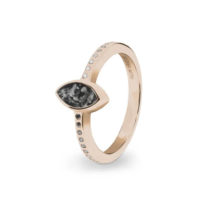 EverWith Rings EverWith Ladies Deco Memorial Ashes Ring with Fine Crystals