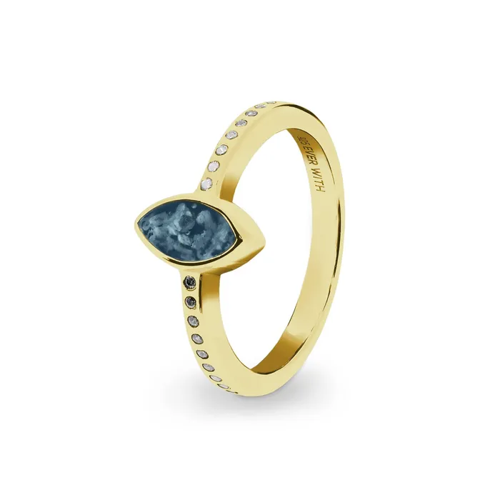 EverWith Rings EverWith Ladies Deco Memorial Ashes Ring with Fine Crystals