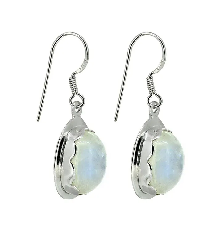 Earrings Moonstone Solid 925 Sterling Silver Dangle Earrings YoTreasure