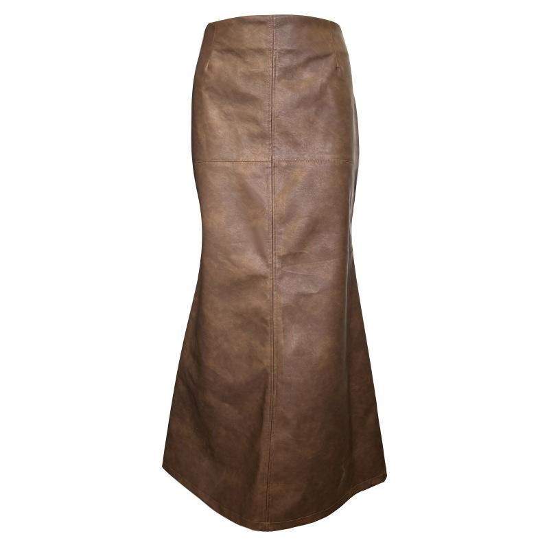 Glossy Leather Midi Skirt | Womens Skirts Clothing Skirts