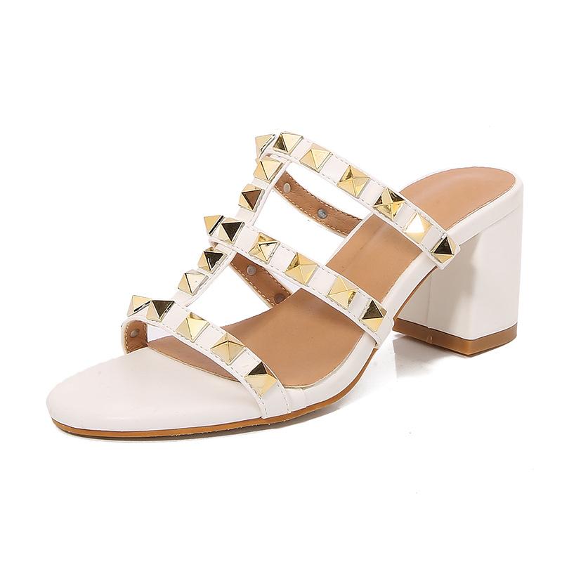 Leather Rockstud Mules | Womens Sandals Sandals Sandals