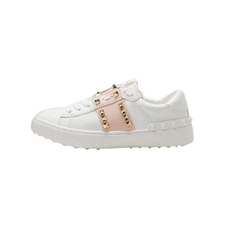 Leather Rockstud Untitled Sneakers With Gold Band | Womens Sneakers Shoes Sneakers