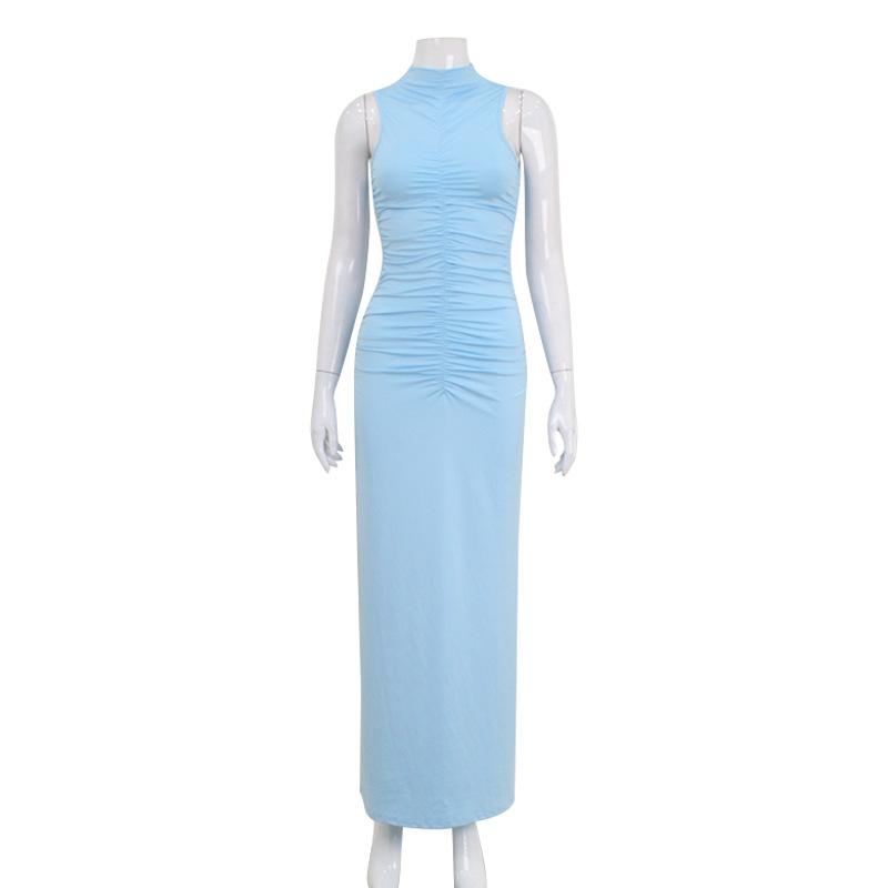 Sea Green Viscose Long Dress | Womens Dresses Clothing Dresses