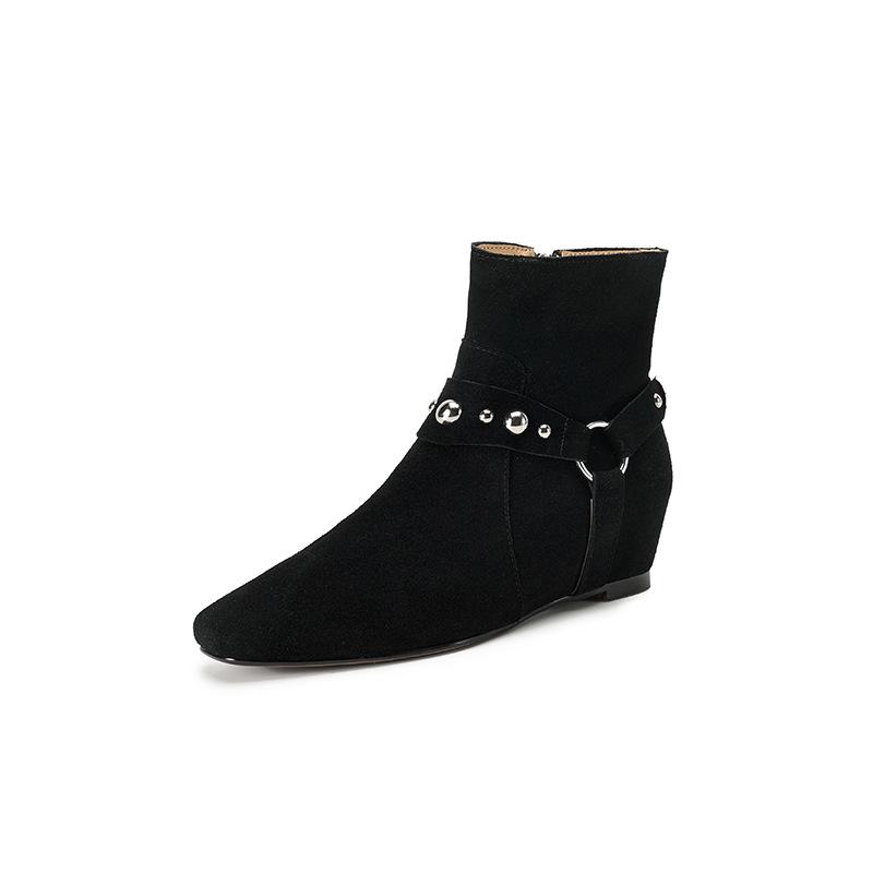 Siago Low Heels Ankle Boots In Leather Color Suede | Womens Boots Boots Boots