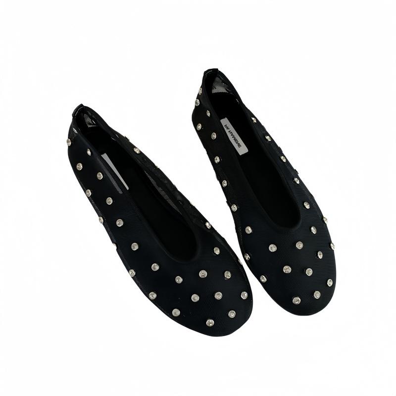 Studded Leather Regency Ballet Flats | Womens Laced Shoes Laced Shoes Laced Shoes