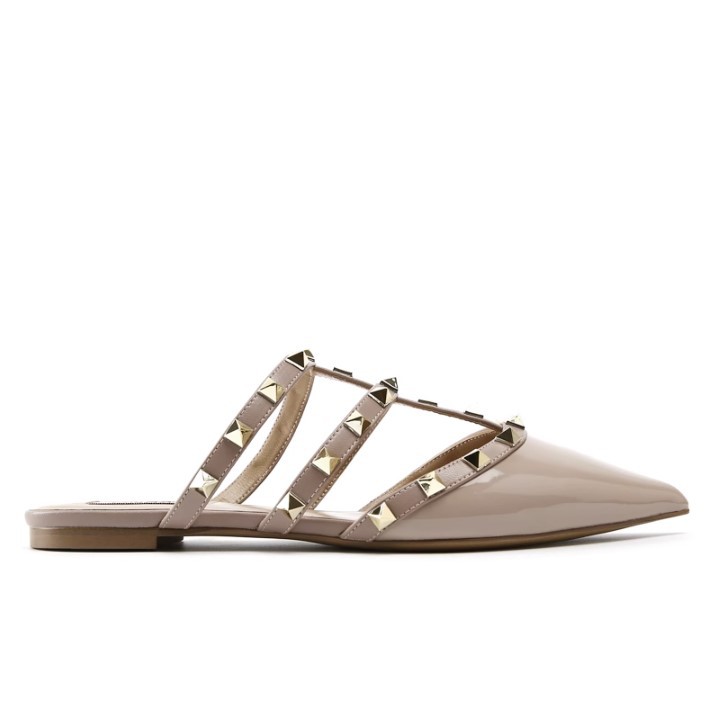 Two-tone Leather Rockstud Slippers | Womens Laced Shoes Laced Shoes Laced Shoes