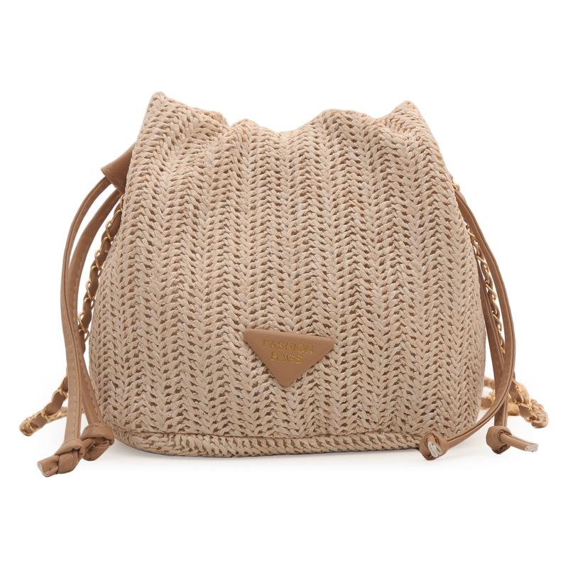 Two-tone Wicker And Canvas Handbag | Womens Totes Bags Totes