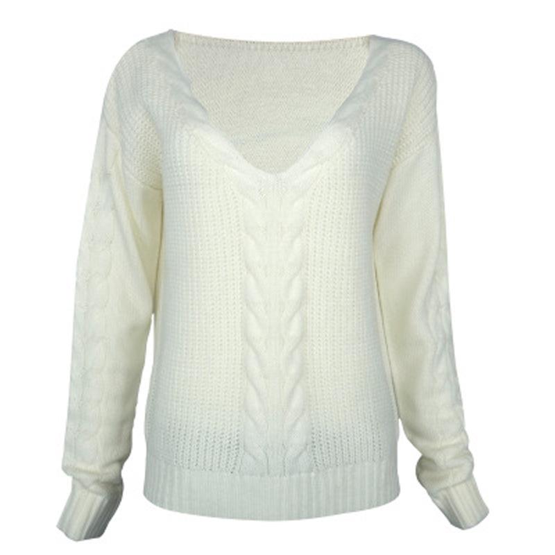 V-neck Long-sleeved Jumper | Womens Sweaters Clothing Sweaters